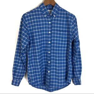 Lands End‎ Womens Size 4 Coastal Cowgirl Shirt Cottage Classic Plaidcore Staple